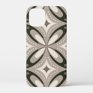 Beige and Brown Retro circular shapes iPhone 12 Mini Case