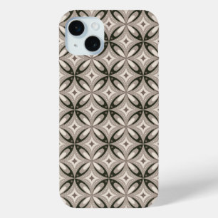 Beige and Brown Retro circular shapes iPhone 15 Plus Case