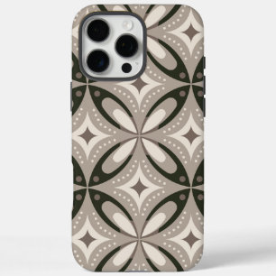 Beige and Brown Retro circular shapes iPhone 16 Pro Max Case
