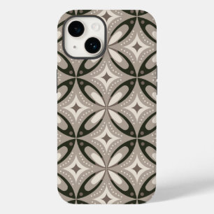 Beige and Brown Retro circular shapes Case-Mate iPhone 14 Case