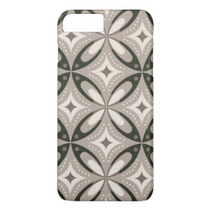 Beige and Brown Retro circular shapes iPhone 8 Plus/7 Plus Case
