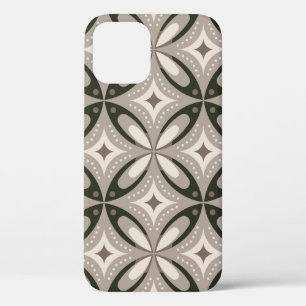 Beige and Brown Retro circular shapes iPhone 12 Pro Case