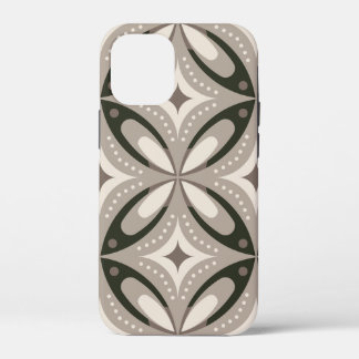 Beige and Brown Retro circular shapes iPhone 12 Mini Case