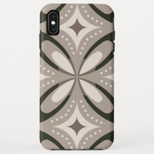 Beige and Brown Retro circular shapes iPhone XS Max Case