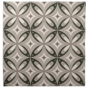 Beige and Brown Retro circular shapes Cloth Napkin