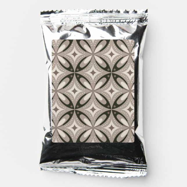 Beige and Brown Retro circular shapes Coffee Drink Mix (Front)