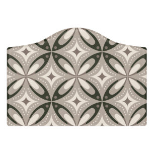 Beige and Brown Retro circular shapes Door Sign