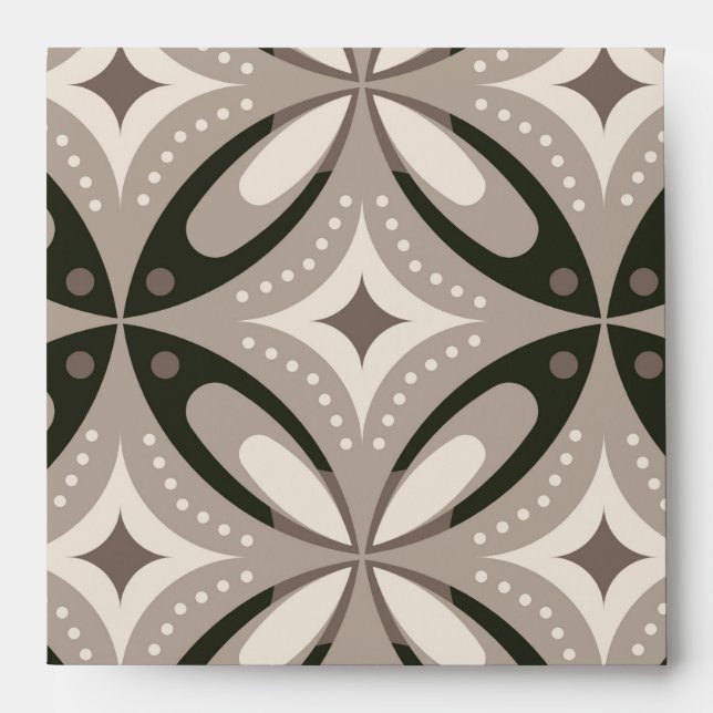 Beige and Brown Retro circular shapes Envelope (Front)