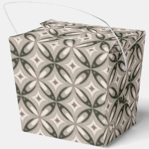 Beige and Brown Retro circular shapes Favor Boxes