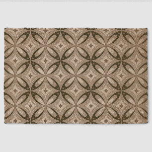 Beige and Brown Retro circular shapes Fiber Doormat