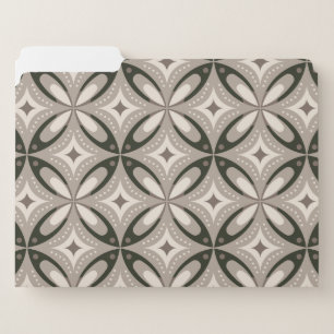 Beige and Brown Retro circular shapes File Folder