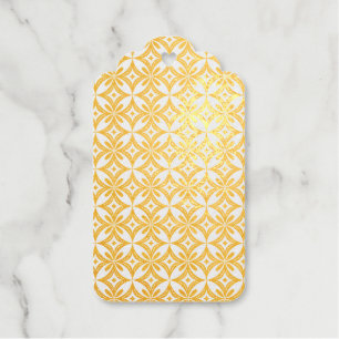 Beige and Brown Retro circular shapes Foil Gift Tags