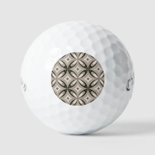 Beige and Brown Retro circular shapes Golf Balls