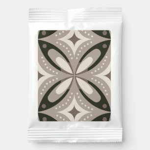 Beige and Brown Retro circular shapes Hot Chocolate Drink Mix