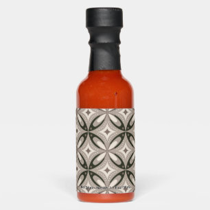 Beige and Brown Retro circular shapes Hot Sauces
