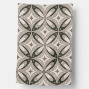 Beige and Brown Retro circular shapes House Flag