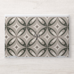 Beige and Brown Retro circular shapes HP Laptop Skin