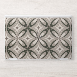 Beige and Brown Retro circular shapes HP Laptop Skin
