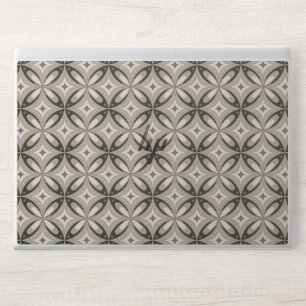 Beige and Brown Retro circular shapes HP Laptop Skin