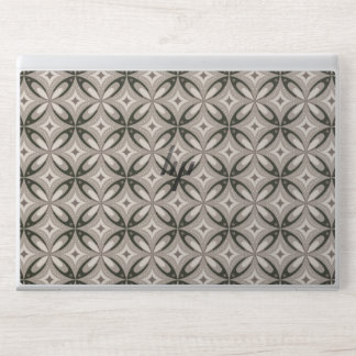Beige and Brown Retro circular shapes HP Laptop Skin