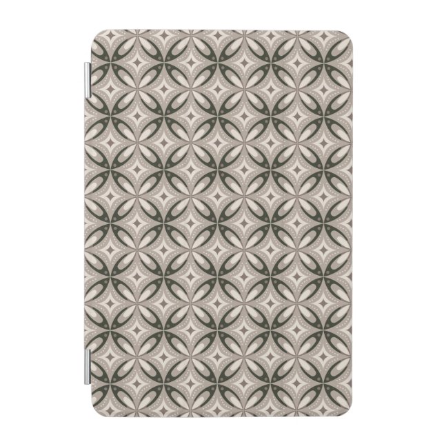 Beige and Brown Retro circular shapes iPad Mini Cover (Front)