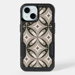 Beige and Brown Retro circular shapes iPhone 15 Case