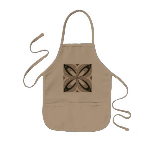 Beige and Brown Retro circular shapes Kids' Apron