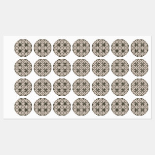 Beige and Brown Retro circular shapes Labels