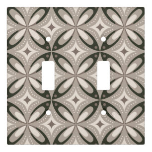 Beige and Brown Retro circular shapes Light Switch Cover