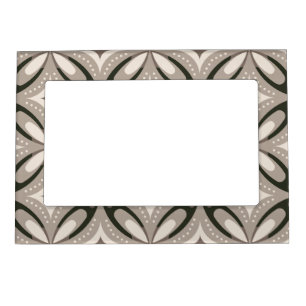 Beige and Brown Retro circular shapes Magnetic Frame