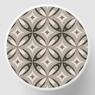 Beige and Brown Retro circular shapes Mini Candle Favors
