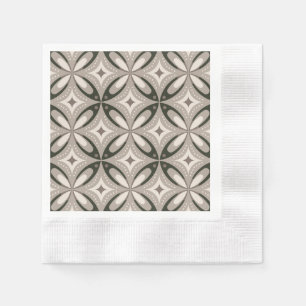 Beige and Brown Retro circular shapes Napkins