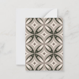 Beige and Brown Retro circular shapes Note Card