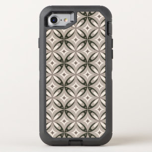 Beige and Brown Retro circular shapes OtterBox Defender iPhone SE/8/7 Case