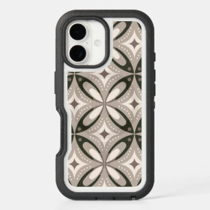 Beige and Brown Retro circular shapes iPhone 16 Case