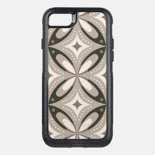 Beige and Brown Retro circular shapes OtterBox Commuter iPhone SE/8/7 Case