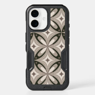 Beige and Brown Retro circular shapes iPhone 16 Case