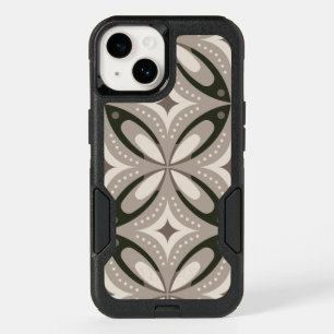 Beige and Brown Retro circular shapes OtterBox iPhone 14 Case