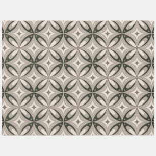 Beige and Brown Retro circular shapes Outdoor Rug