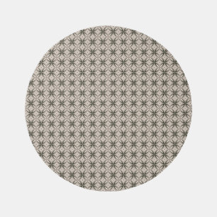 Beige and Brown Retro circular shapes Outdoor Rug