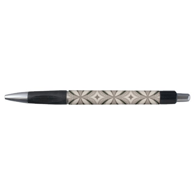 Beige and Brown Retro circular shapes Pen (Front)
