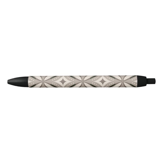 Beige and Brown Retro circular shapes Pen (Front)