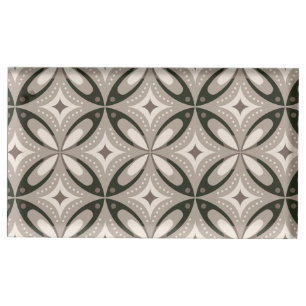 Beige and Brown Retro circular shapes Place Card Holder