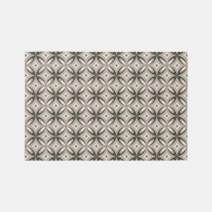 Beige and Brown Retro circular shapes Rug