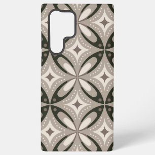Beige and Brown Retro circular shapes Samsung Galaxy S22 Ultra Case
