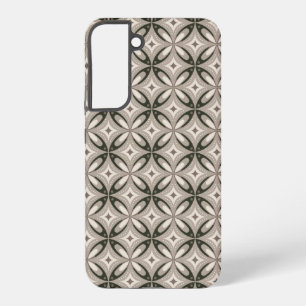 Beige and Brown Retro circular shapes Samsung Galaxy S22+ Case