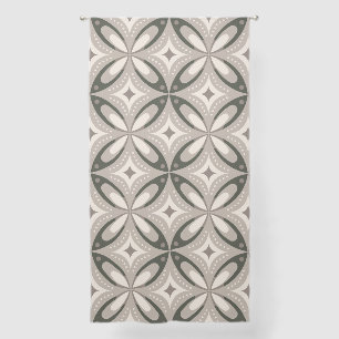 Beige and Brown Retro circular shapes Sheer Curtains