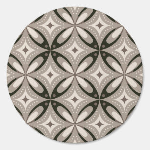 Beige and Brown Retro circular shapes Sign