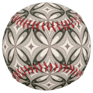 Beige and Brown Retro circular shapes Softball