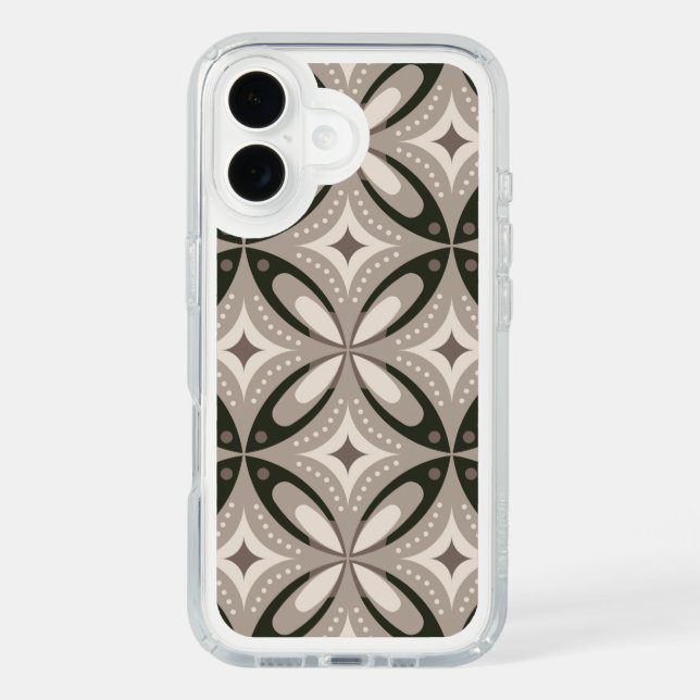 Beige and Brown Retro circular shapes Speck iPhone Case (Front)